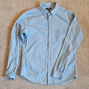Uniqlo Light Blue Cotton Denim Casual Button Down Shirt